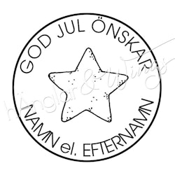 PERSONAL - 064  Round Star - God Jul önskar