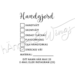 PERSONLIG - 264  Handgjord tvättråd kryssrutor