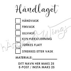 PERSONLIG - 304  Håndlaget Råd om Vask  (NORSK)